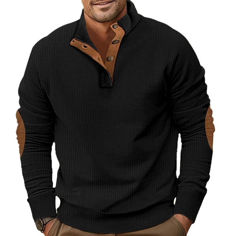 Bluza sportowa na zewnątrz dla mężczyzn z długim rękawem bluza z kołnierzem i stójką wygodna i stylowa w wielu kolorach