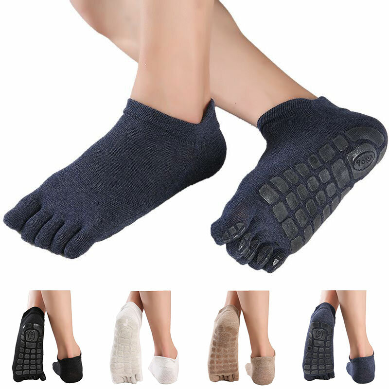 Calcetines de cinco dedos para hombre, medias deportivas de algodón, antideslizantes, cálidas, a la moda, para interiores, invierno y otoño