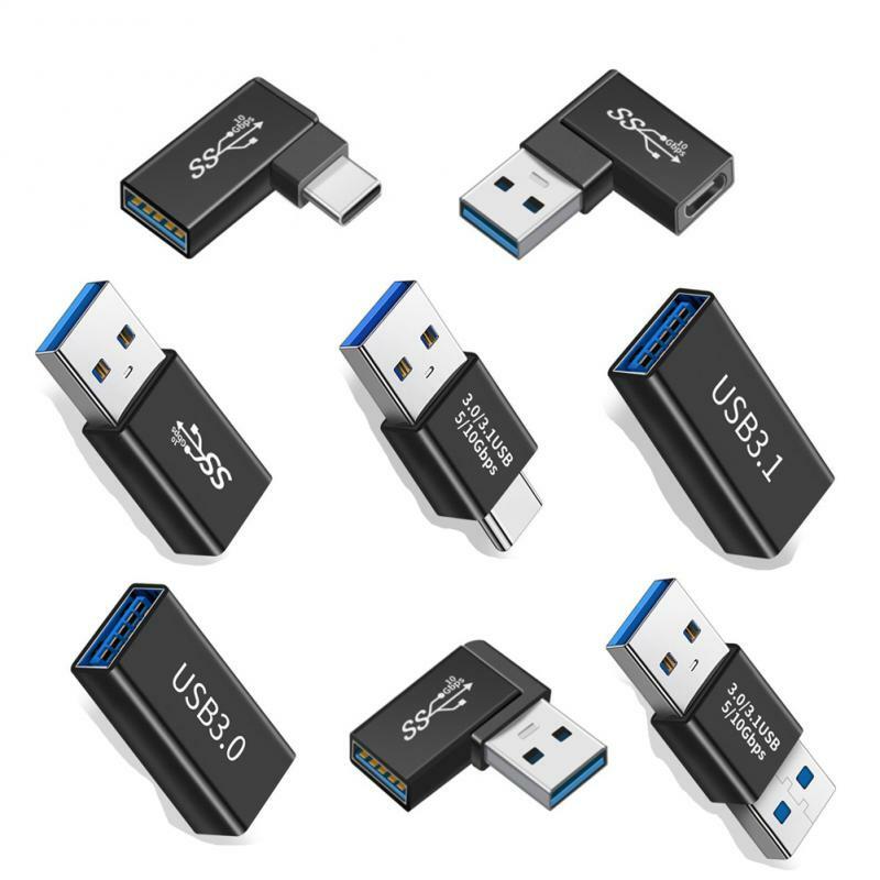 RYRA OTG Adapter USB 3.0 Male To Female 90°Right Angle Extension Adapter USB Upward Elbow Adapter 10Gbps For Laptop PC Connector