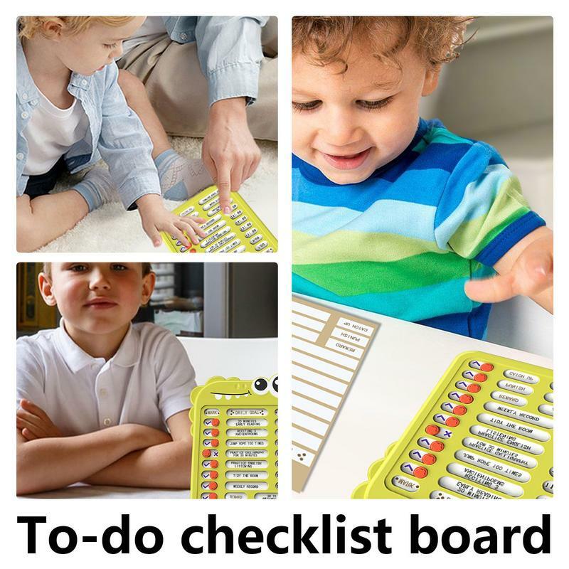 Gráfico de tarefas reutilizáveis para crianças, Checklist Slider, Conselho de auto-comprovação, Check-in Board, Desenvolver bons hábitos, menino e menina