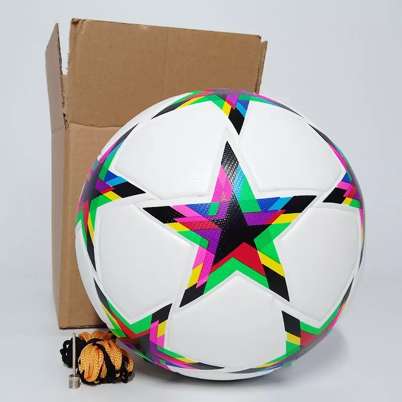 Bola sepak bola PU mulus ukuran 5 hadiah anak-anak dewasa bola latihan sepak bola