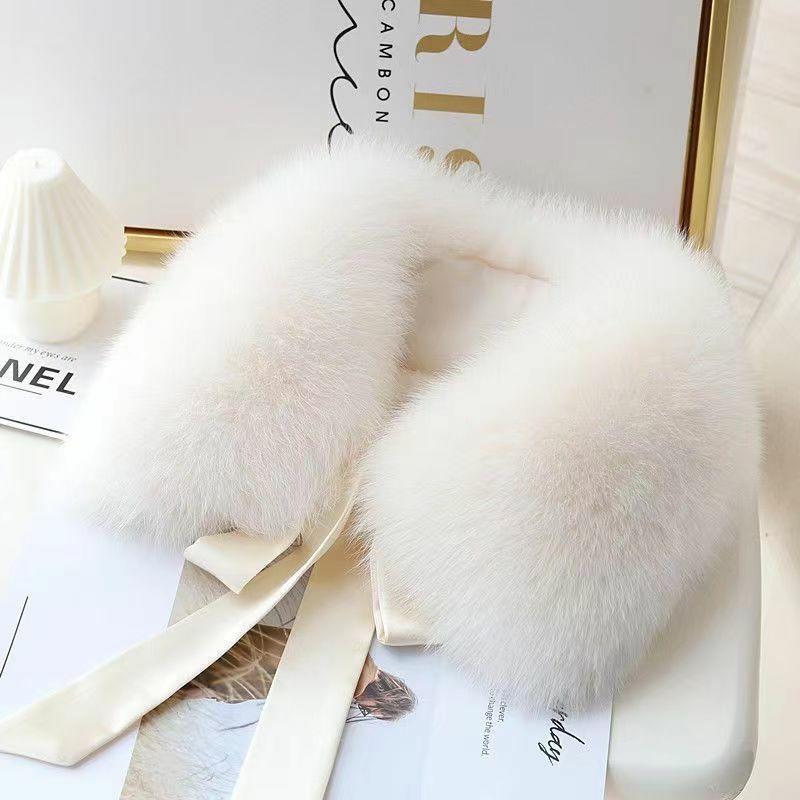 Autumn and winter Chinese traditional series bow imitation rabbit fur women's warm and versatile scarf
