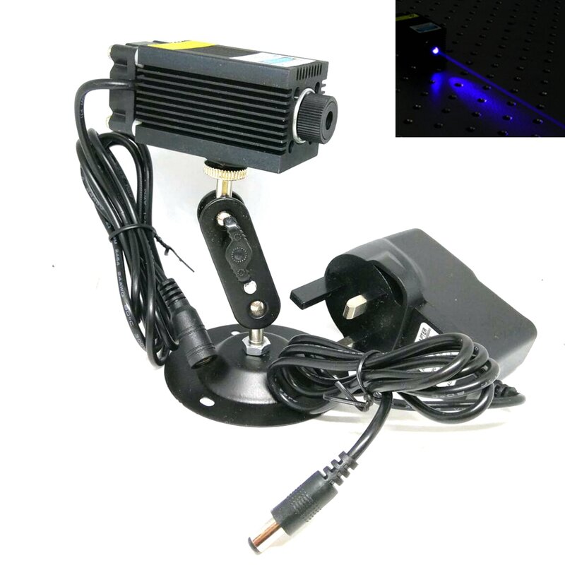 Powerful 450nm Blue Laser 1W/1.6W/2.5W Mini Engraving Module Dot LED Lights 33*55mm DC12V With Holder Locator