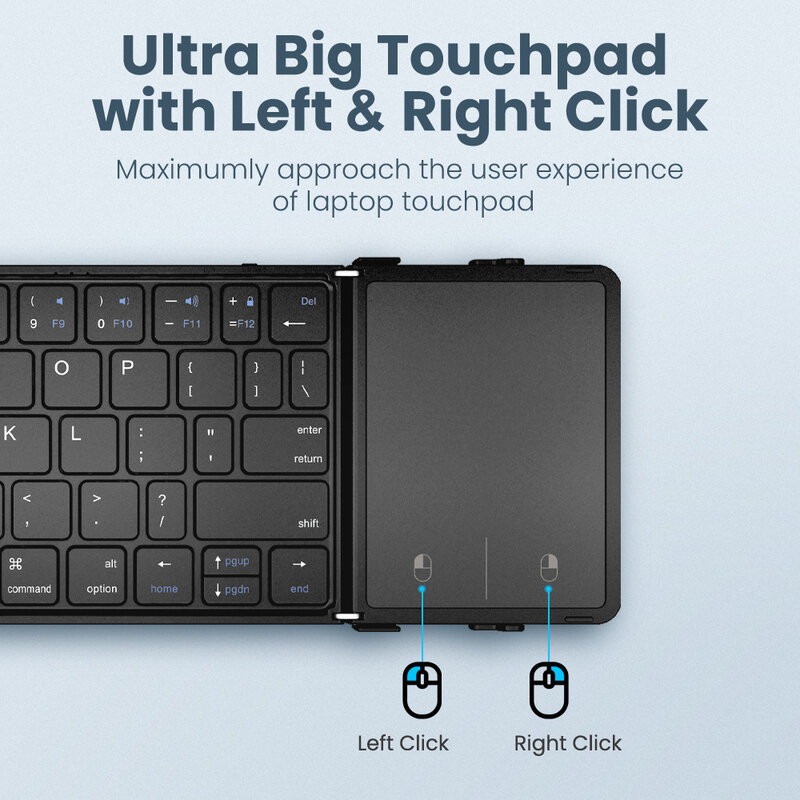 Bogen Korea/Russland drahtlose Falt tastatur mit Touchpad/Number pad wiederauf ladbare faltbare Bluetooth-Tastatur für Tablet iPad