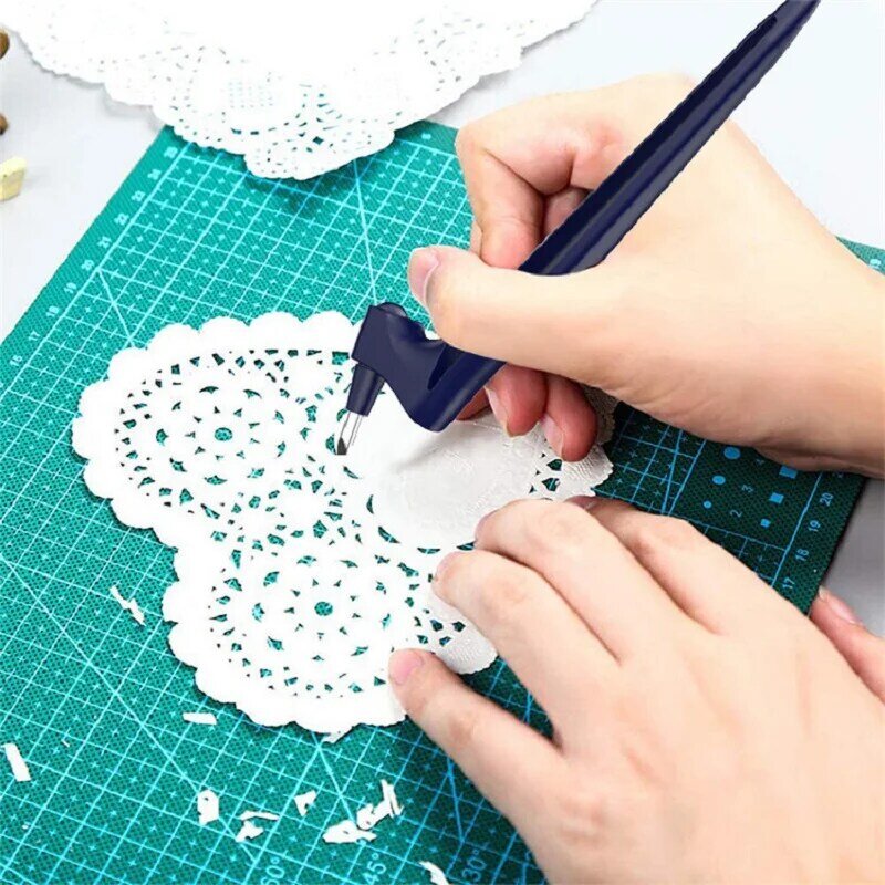 360 Steel Rotating Blade DIY Art Cutting Tool Craft Cutting Knife  Safety Cutter Paper Knife with 3pcs Blades Cutting Pen