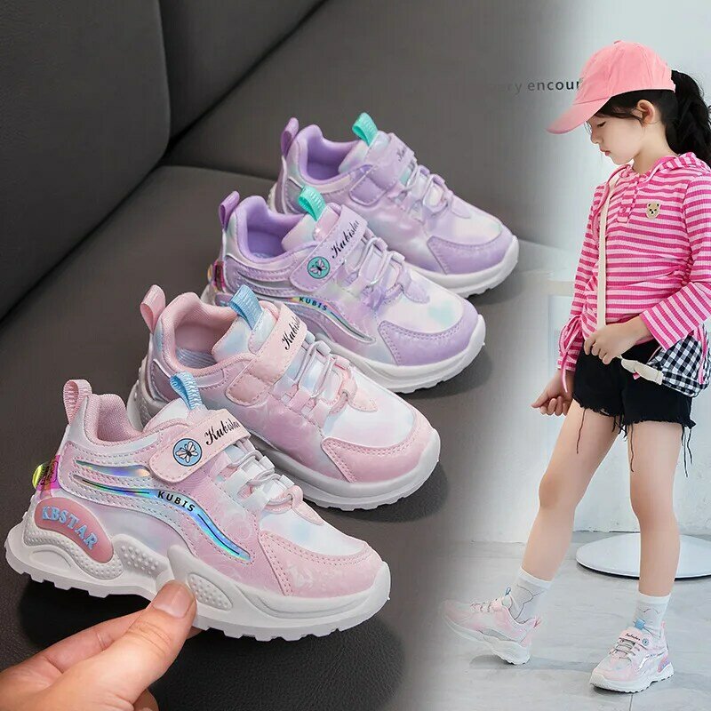Kids Non-Slip Sneakers Outdoor Running Shoes Girls Tennis Trainers Spring Casual Children Breathable Light Soft School Shoes