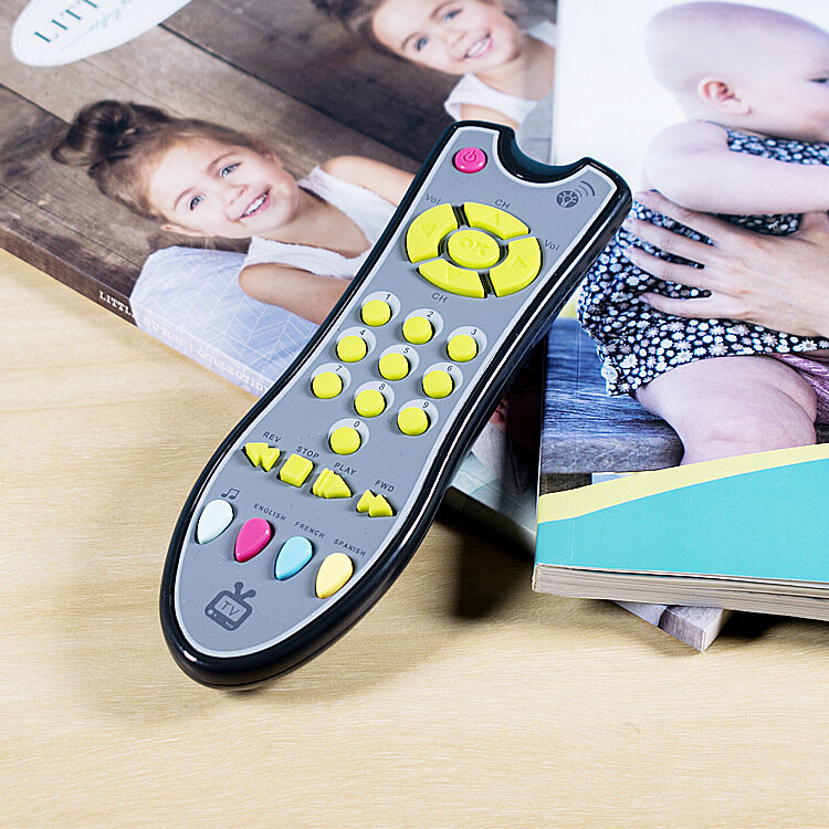 Baby simulation TV remote control children's electronic apprentice remote education music English learning toy gift