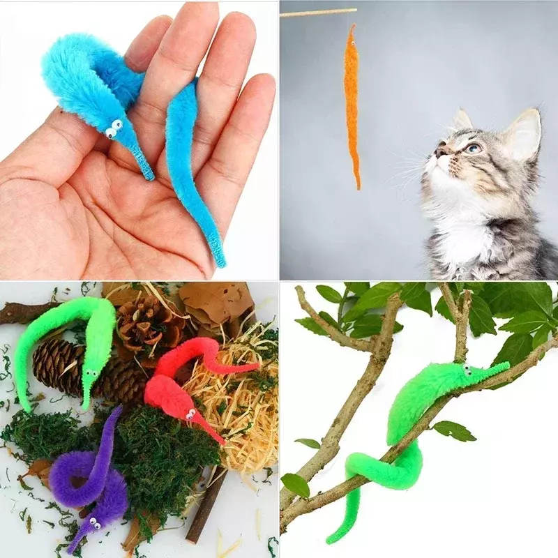 1pc Twisty Worm Magic Toys Party Favors Fuzzy Worm On A String Christmas Halloween Wizard New Strange Trick Toys For Kids
