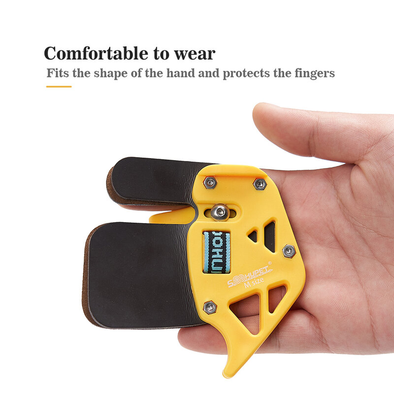 Protector de lengüeta de dedo de tiro con arco, protector de dedo deportivo de cuero para principiantes y niños, Flecha de tiro de caza, 1PC