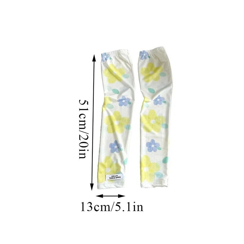 Mangas de brazo de protección UV con flores bonitas para mujer, guantes largos de refrigeración para exteriores, UPF 50 +, mangas deportivas para correr y ciclismo