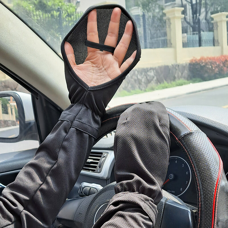 Guanti per maniche di ghiaccio di grandi dimensioni manicotti per la protezione solare da guida estiva da donna protezione per il braccio traspirante allentata UV Outdoor