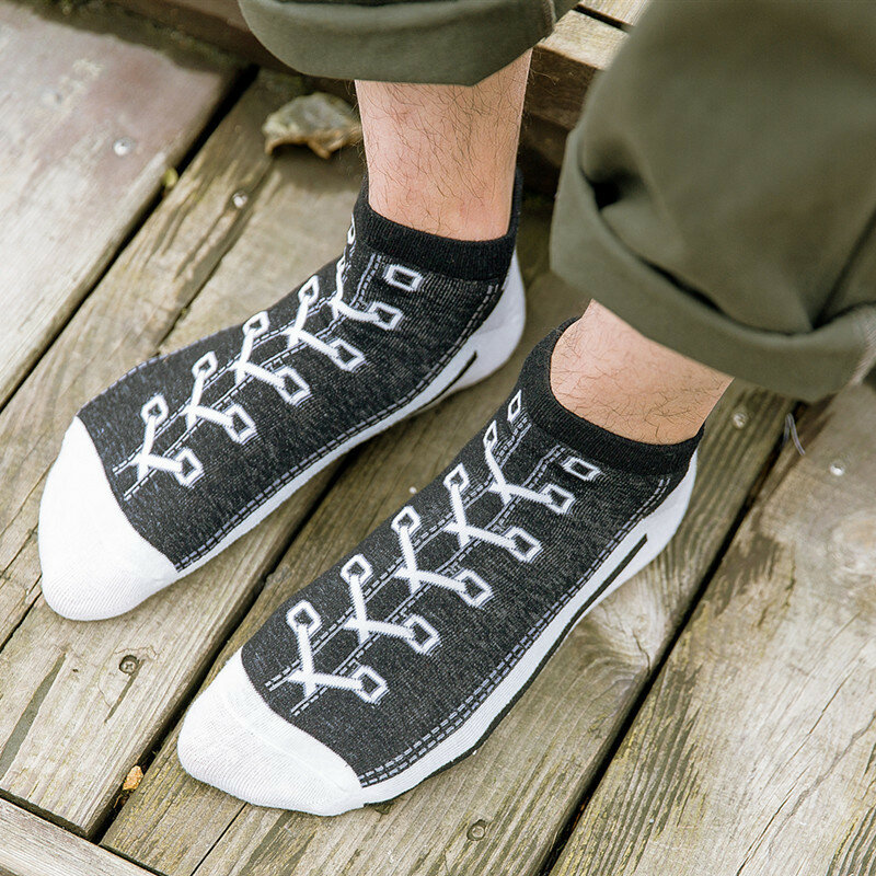 Fashion Lustige frauen Männer Harajuku Stil Socken Kawaii Schuh Drucken Nette Kurze Socke Geschenk Für Frauen Männer Dropshipping