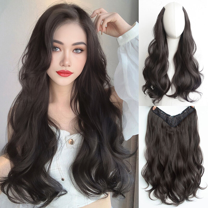 AS-Part Synthetic Clip In Hair Extension Long Thick Curly Natural Blonde Flase Hair Hairpieces For Women Heat Resistant