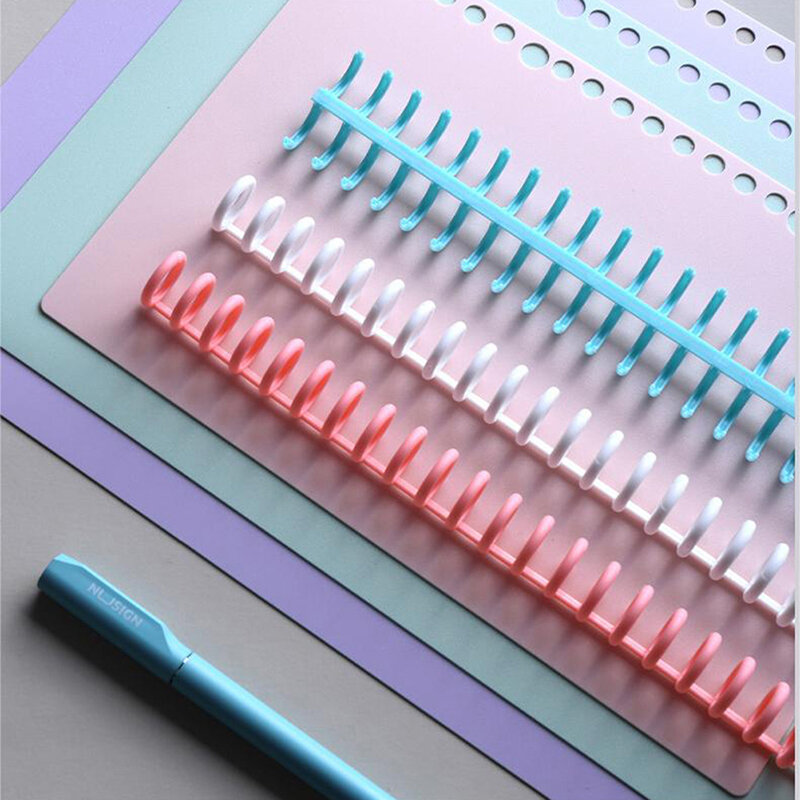 30Holes Loose-leaf Plastic Binding Ring Spring Spiral Rings Binder Strip For A4 Paper Notebook Stationery Office Supplies