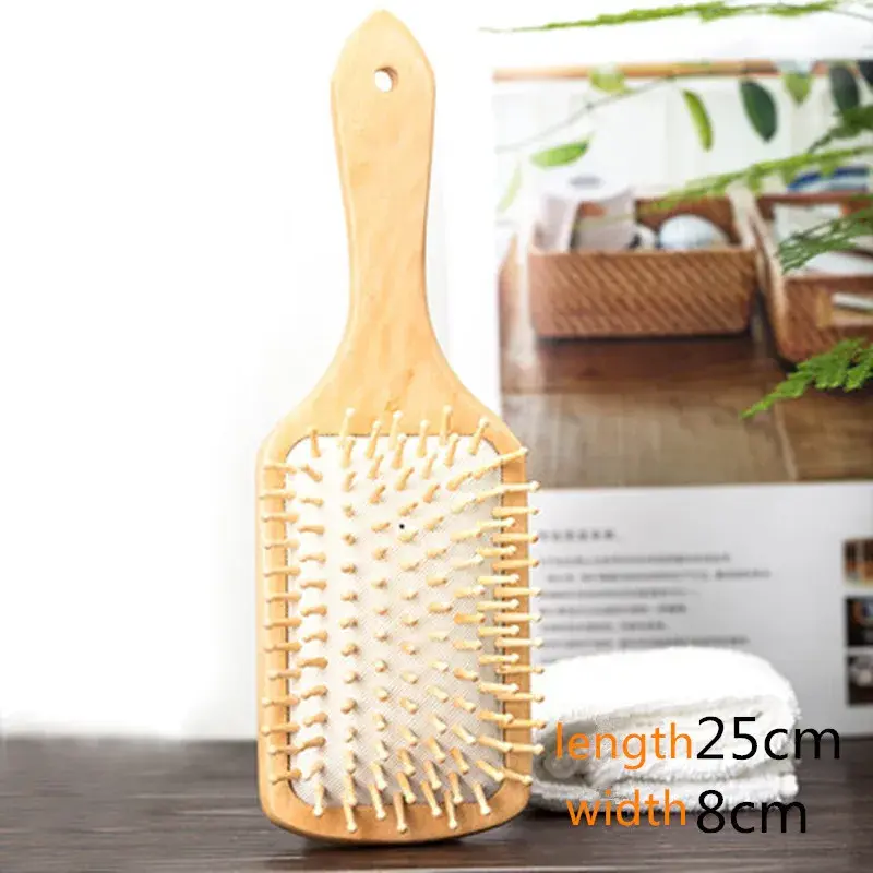 Peigne à coussin d'air en bois pur, peignes en bambou naturel sain, brosse de massage professionnelle pour la tête, brosses à cheveux, cuir chevelu, outils de soin des cheveux