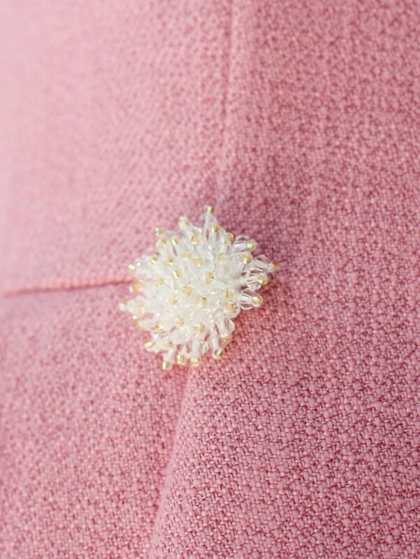 V-ausschnitt puffy schulter slim fit tweed rosa kleid herbst tee länge kleid