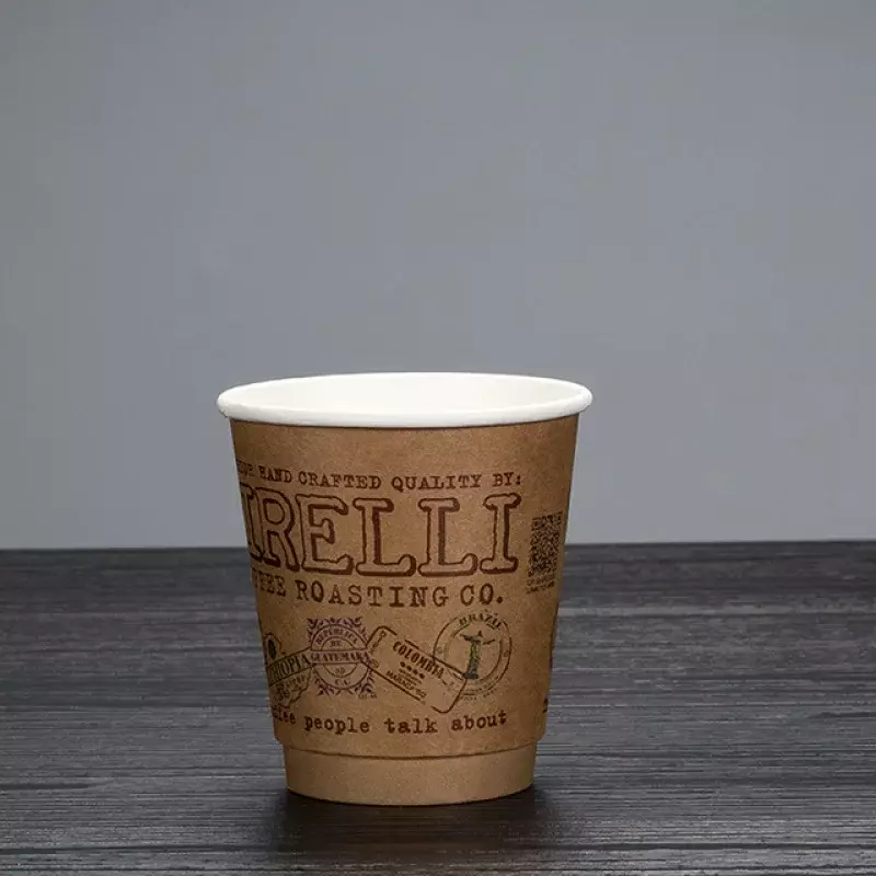 LOKYO 일회용 이중 벽 종이 컵, 뚜껑 포함 테이크아웃 커피 컵, 맞춤형 제품, 8OZ, 12OZ, 16OZ