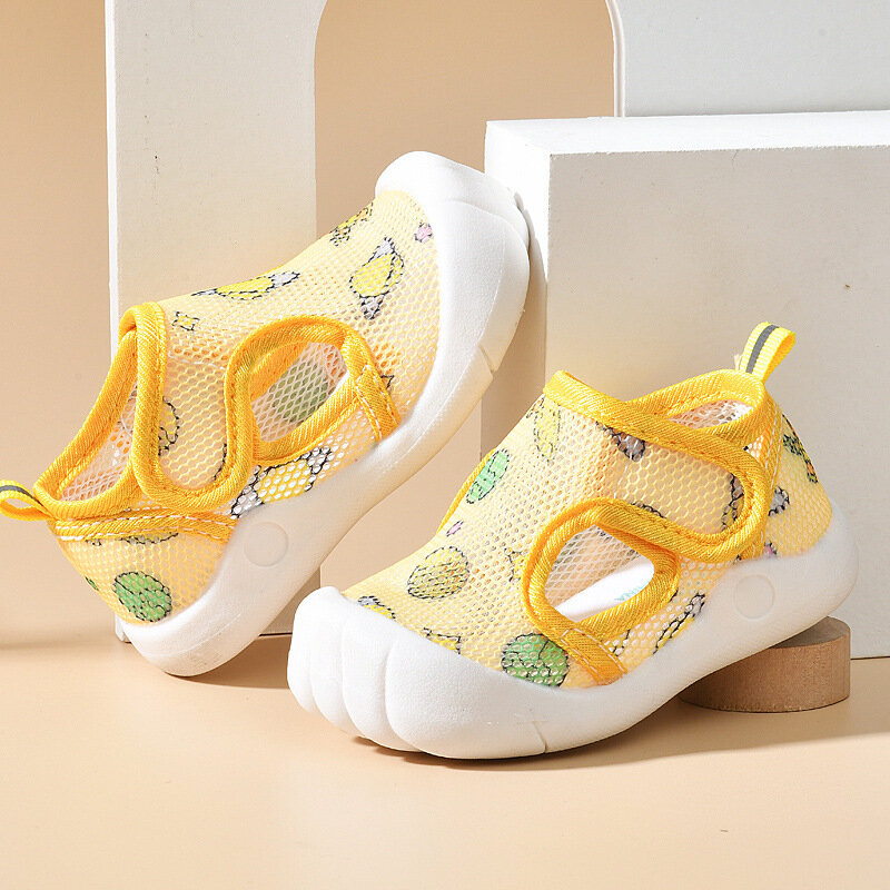 Летняя обувь для малышей, Модные дышащие детские туфли для мальчиков и девочек, износостойкие мягкие Нескользящие и износостойкие кроссовки, размер 14-21