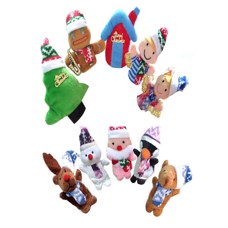 Marionnettes à Doigts de Noël, Père Noël, artificiel an, Macowman, Animaux et Membres de la Famille, Poupées, Cadeaux de ix, 10 Pièces