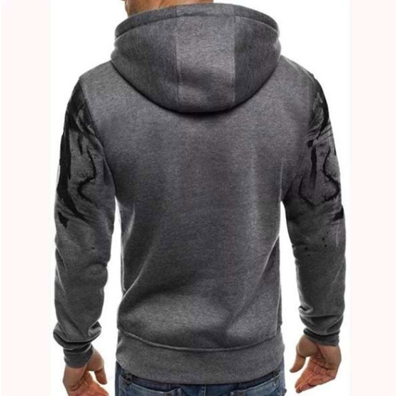 Sportswear Men's Casual Hoodie Pants 2-Piece Autumn Jogging Splash Ink Long Sleeve Splash Ink Sweater Suit
