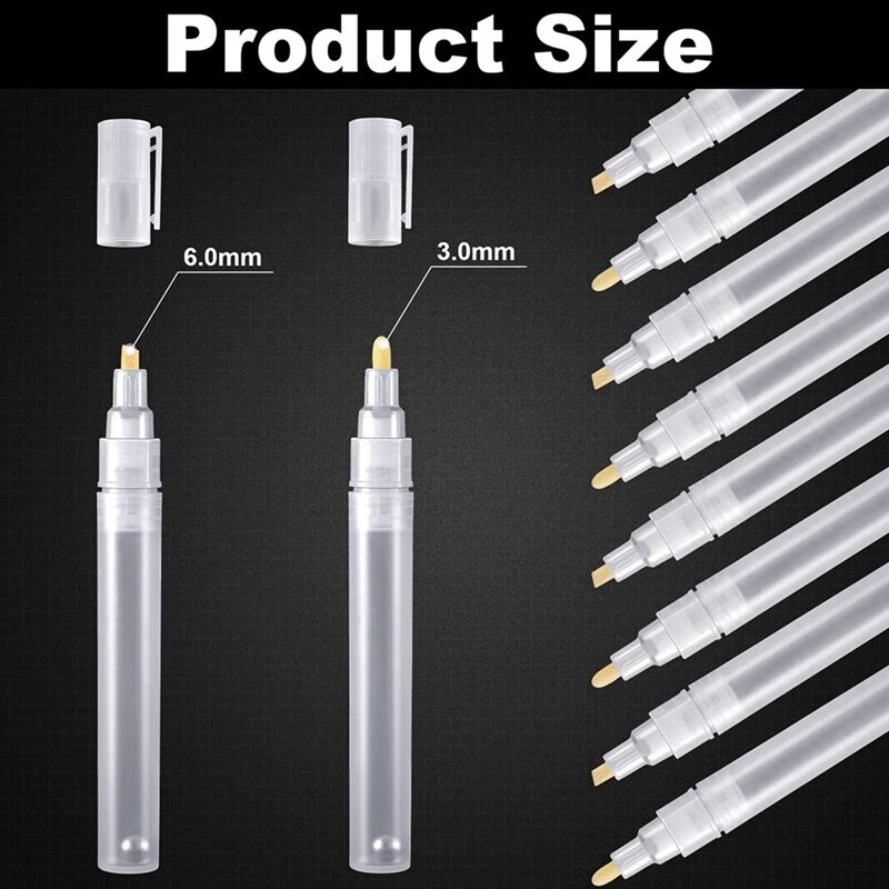 ปากกามาร์กเกอร์เปล่าแบบเติมได้ปากกาอะคริลิกทำจากปากกาทาสีปากกาทาสีปลายแหลม