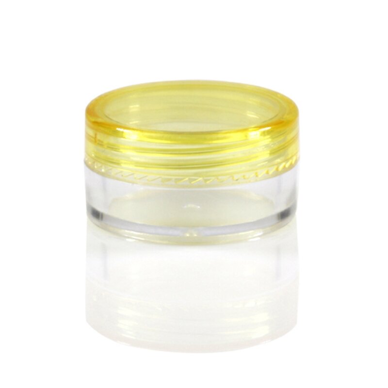 Frasco contenedor Vacío claro 5g con tapas multicolores para maquillaje, muestras cosméticos, pequeñas cuentas para