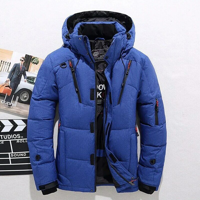 Winter Warm White Duck Down Jacket Hooded Thick Puffer Jacket Coat Male Casual High Quality Overcoat Thermal Parka Men Outerwear