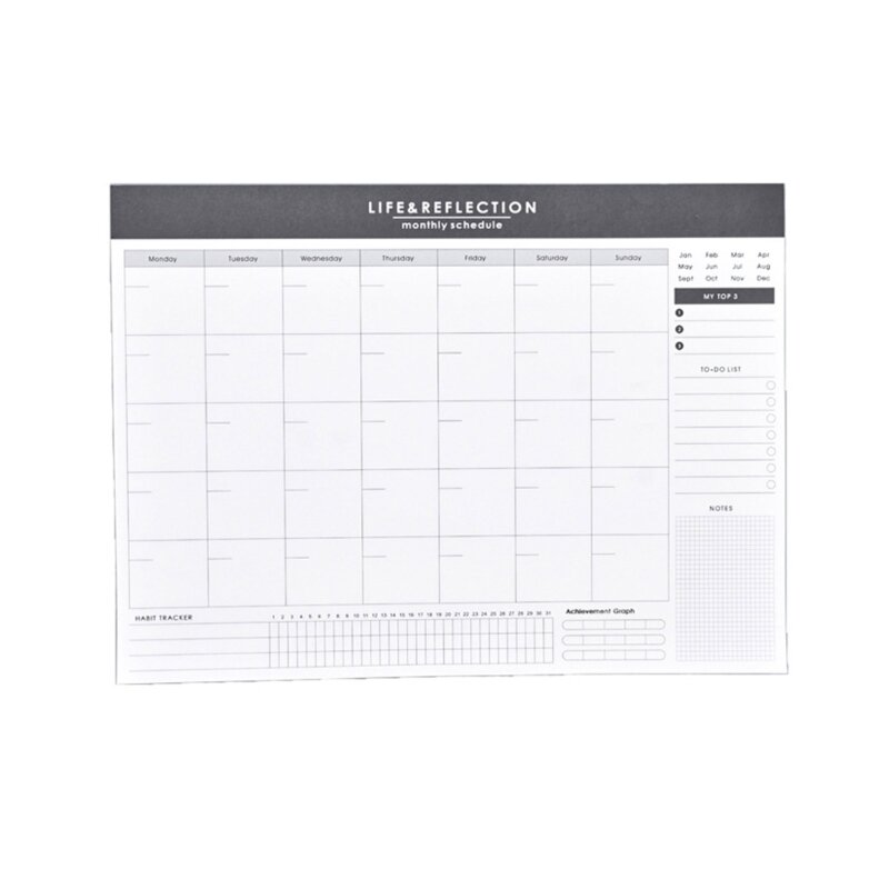 Desk Planner to Do List Monthly Notepad Tear off Weekly Planner Notepad Undated Planner Sheets Schedule Pad