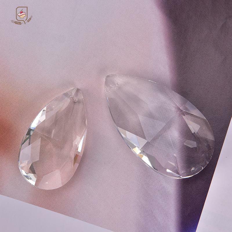 1Pc Clear Chandelier Glass Crystals Lamp Multi Faceted Bead Transparent Hanging Drops Pendants 38mm/50mm/63mm/76mm