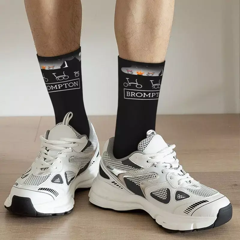 Велосипедные носки с забавным принтом бромптоны для мужчин и женщин эластичные летние осенние зимние короткие носки