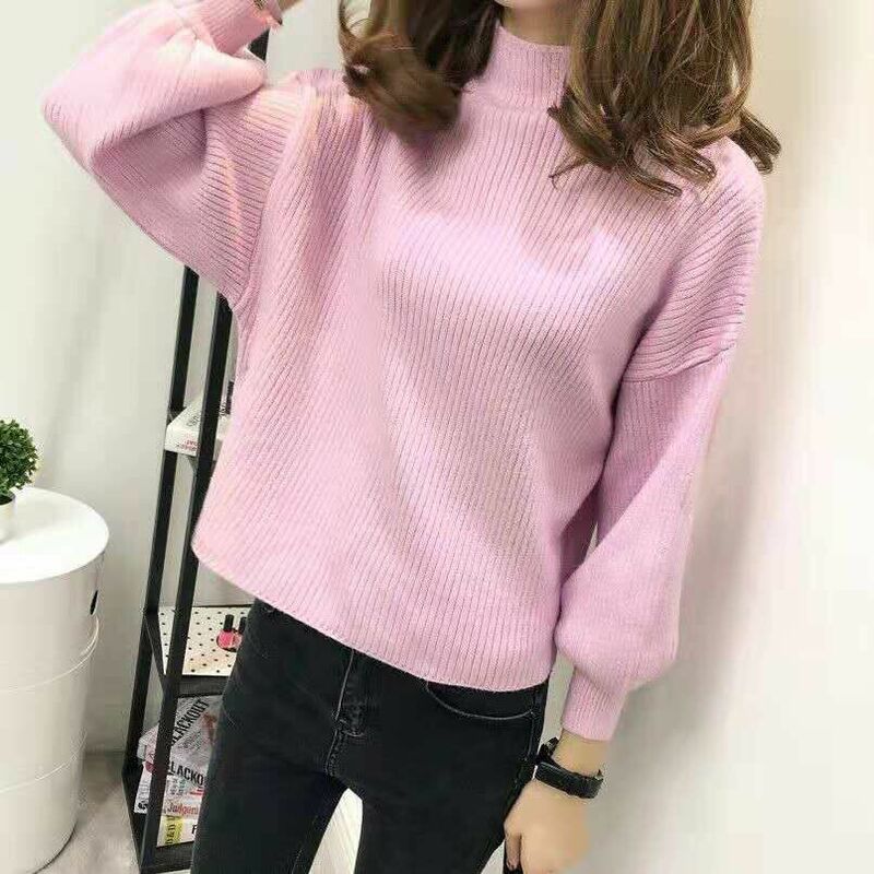 Fashion Turtleneck Loose All-match Lantern Sleeve Sweater Women's Clothing 2023 Autumn Winter New Casual Pullovers Korean Tops