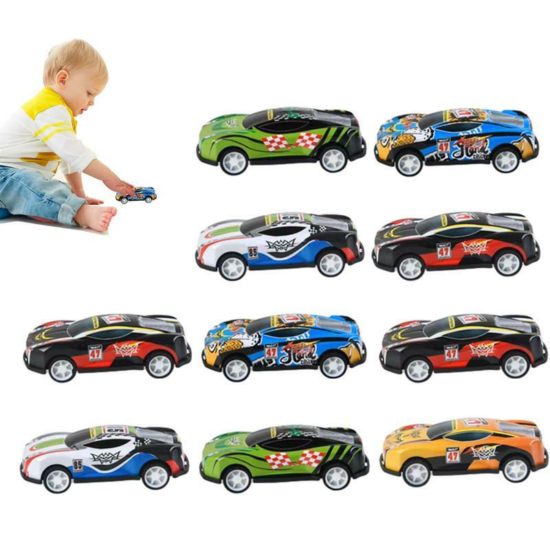 子供のためのレースカーのおもちゃ、クリエイティブなプルバックカー、ポータブルプルバックカー、パーティーの好意、バルク、10個