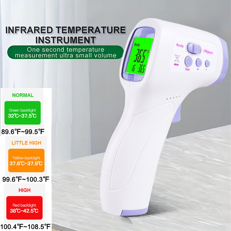 Termómetro médico infrarrojo sin contacto para bebés y adultos, herramienta de medida de temperatura corporal, fiebre, retroiluminación