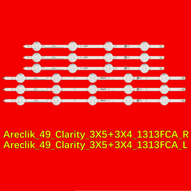 Bande de rétroéclairage LED TV pour 49VLX7020 WCK60601-AB 49_Clarity _ 3X5 + 3X4 _ 1313FCA _ R L _ 4S1P