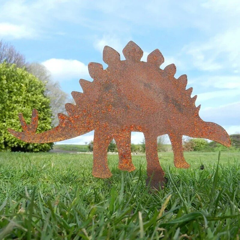 Metal Dinosaur Fence Post Topper, dinossauros