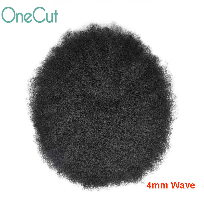 Full PU Afro Curly Toupee para Homens, Cabelo Masculino Prótese Hairpiece, Natural Hairline Substituição do Sistema Unidade, injetado PELE