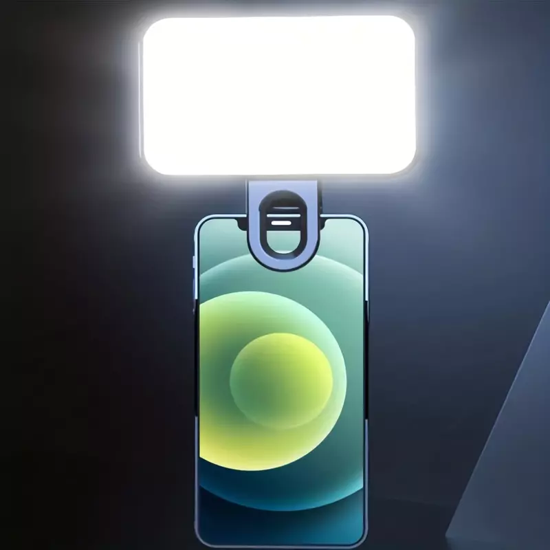 Portátil Mini Selfie Fill Light, Recarregável, 3 Modos, Brilho Ajustável, Clip On, Telefone Móvel, Computador