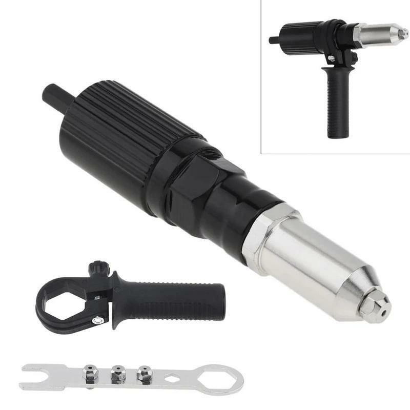 Electric Rivet Gun Drill Adapter 2.4mm-4.8mm Rivet Nut Gun Drill Adapter Cordless Riveting Tool Insert Nut Pull Rivet Tools