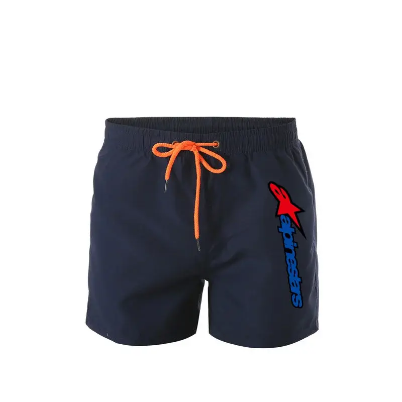Pantaloncini da spiaggia traspiranti ad asciugatura rapida stampati multicolori casual da uomo estivi 2024, pantaloncini sportivi casual da uomo pantaloni da spiaggia