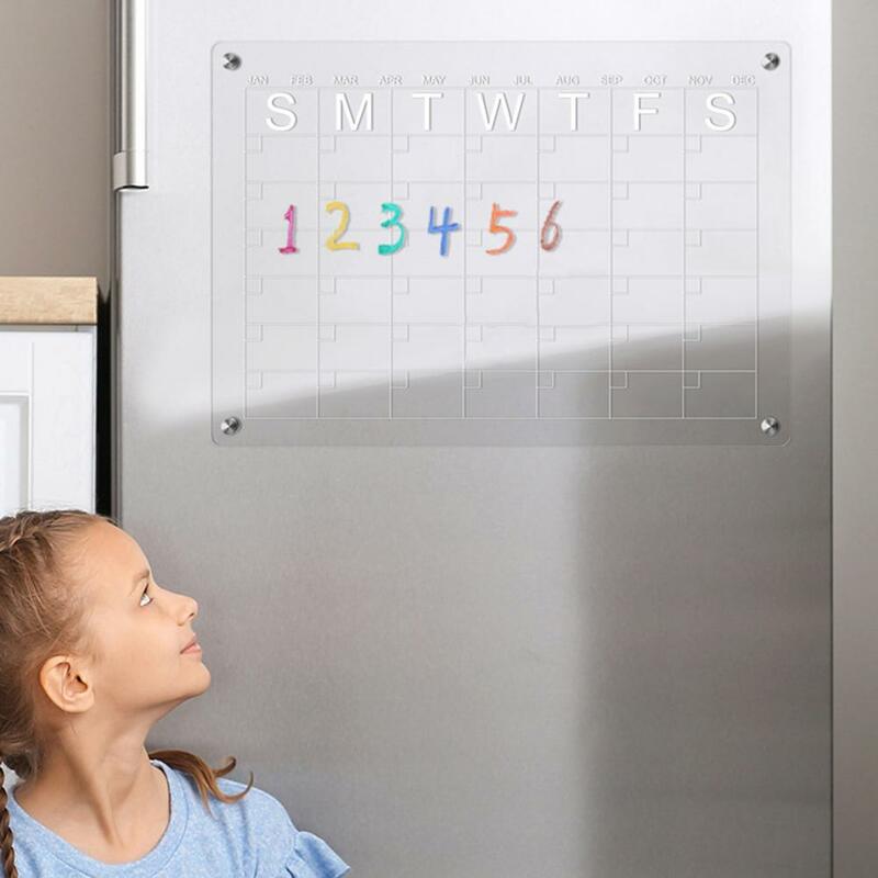 Platzsparende leichte Kühlschrank Acryl magnetische monatliche und wöchentliche Kalender Haushalts waren