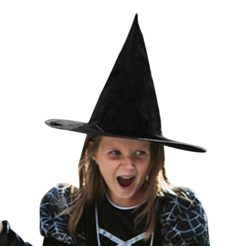Topi penyihir dekorasi seram dekorasi Halloween topi penyihir kain Oxford tebal topi hitam dalam ruangan dekorasi luar ruangan kostum