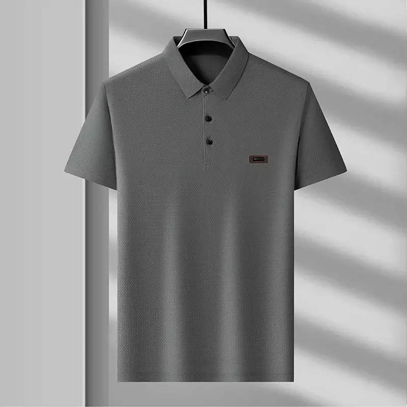 Polo versátil de Color sólido para hombre, camiseta informal de negocios, producto nuevo de verano, parte inferior
