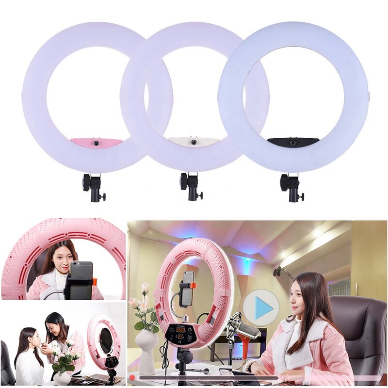 battery operated 18 inch 96w ring lamp fill light for makeup video live studio vlogging kit home use beauty equipment