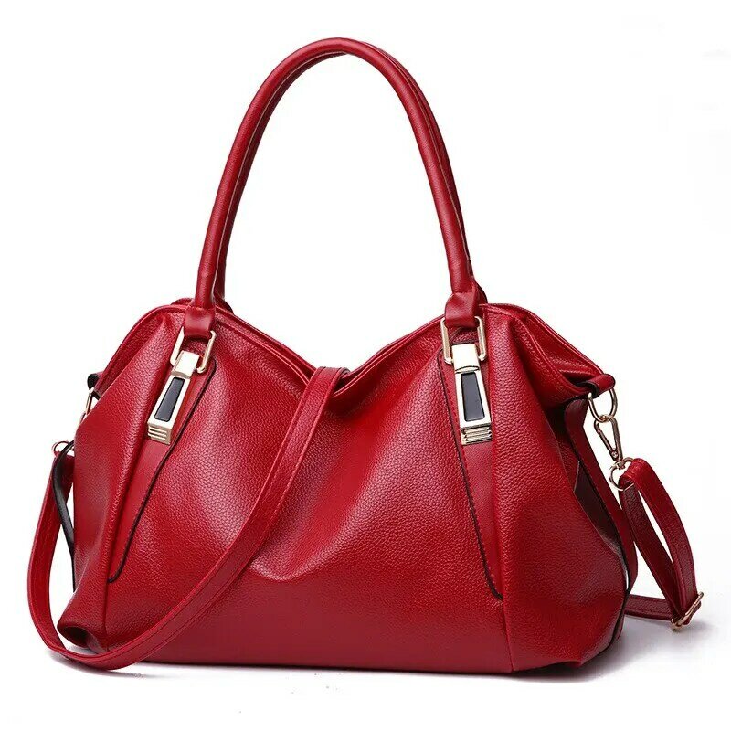 Casual Mode Frauen Umhängetasche einfarbig weiche große Kapazität Tasche Crossbody-Handtasche