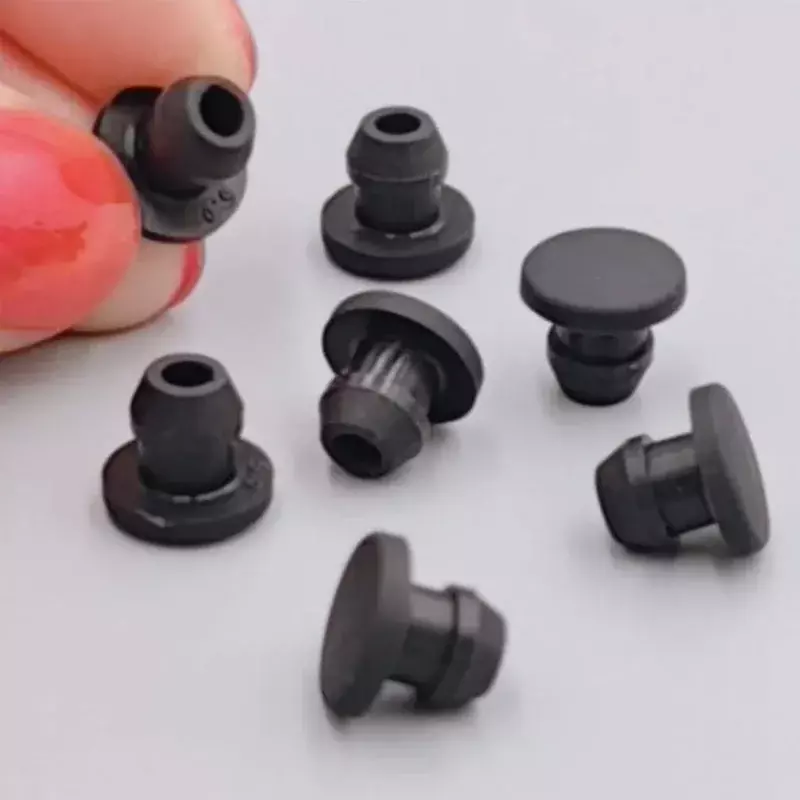 Borracha de Silicone preto Snap-On Hole Plug, Blanking End Caps, Rolha de vedação, 2.5mm-50.6mm, 1 Pc, 2 Pcs, 5 Pcs, 10 Pcs, 20Pcs