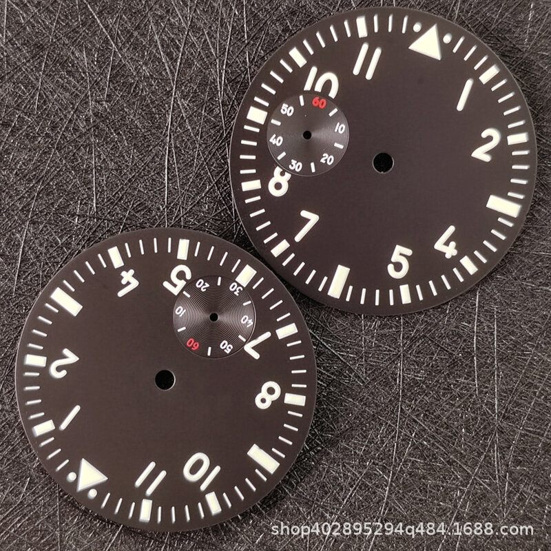 Циферблат для часов 38,8 мм, зеленые, черные, фиолетовые, с подсветкой для ETA6497/6498 ST3600/ST3620, циферблат для часов