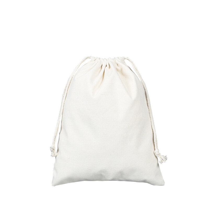 Bolsa de lona de algodón con cordón, bolsa de algodón para compras, gimnasio escolar, bolso de viaje a prueba de polvo, bolsa de almacenamiento de faja en blanco