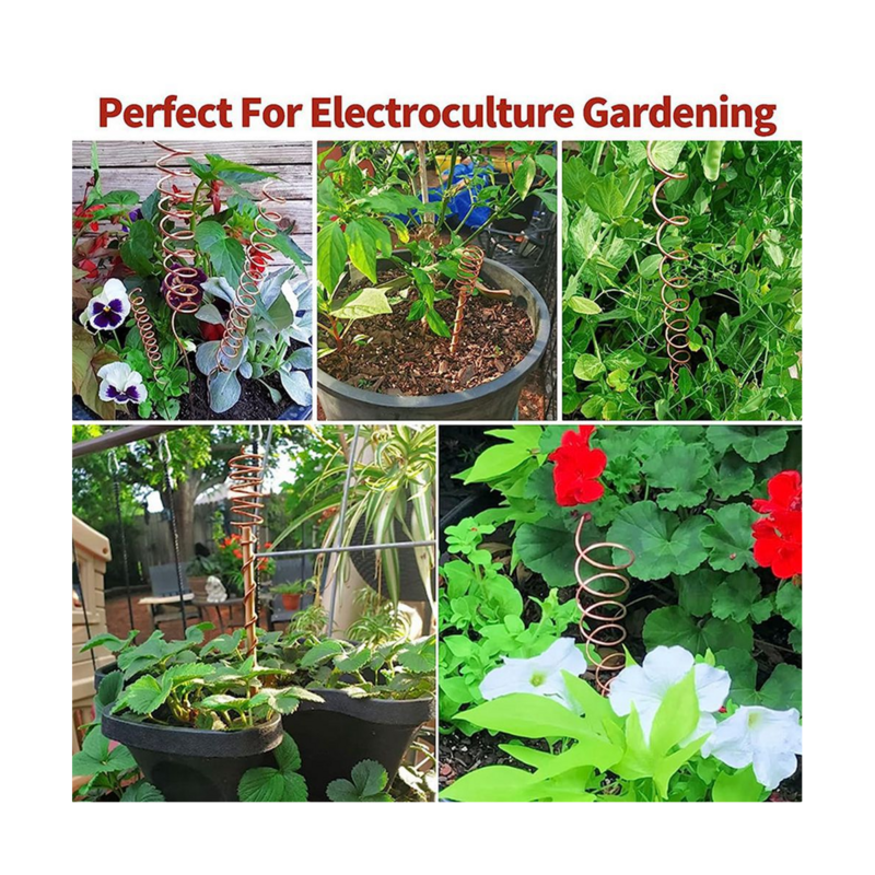 Filo di rame puro al 99.9% per elettrocoltura giardinaggio filo di rame con 6 paletti per la coltivazione di piante da giardino e verdure