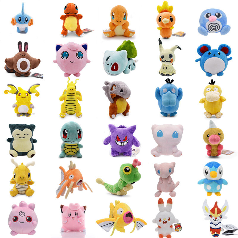 Peluche de Pokémon de 30 estilos, muñeco de felpa de Anime, Mudkip, Charmander, Torchic, Sentret, Bulbasaur, Marill, Gengar, Mew, Mimikyu, regalos