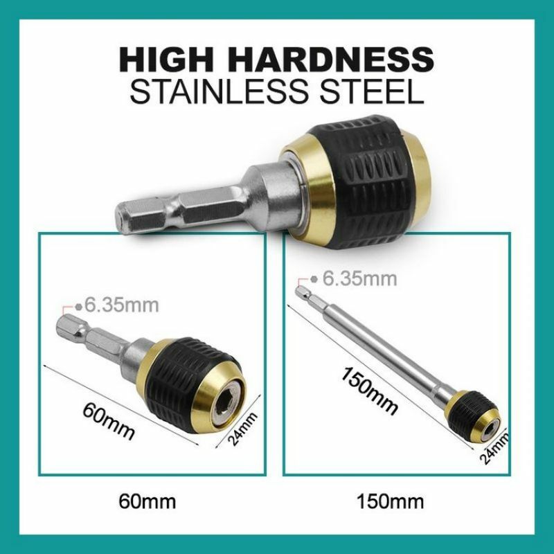 Quick-release Hexagon Drill Bit Coupling 50mm 150mm Hexagon Shank Quick Release Coupling Power Tool Accessories Drill Adapters